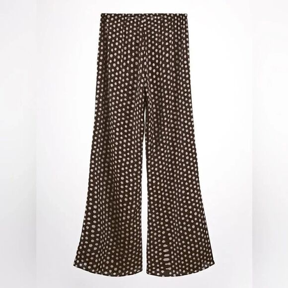 ZARA SATIN PANTS WITH POLKA DOT - Picture 7 of 9